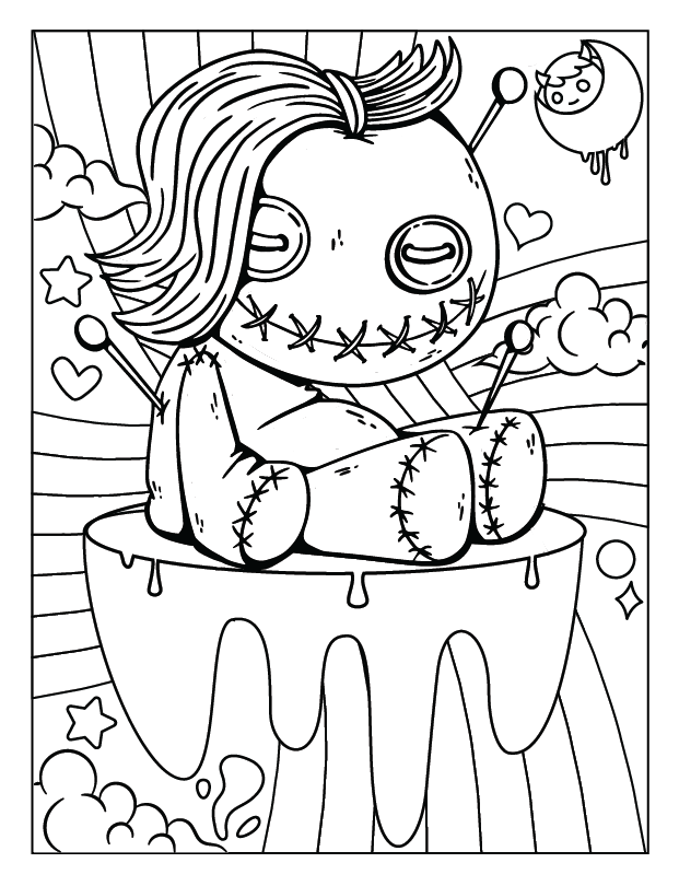 Creepy cute kawaii coloring pages a spooky twist on adorable made by teachers