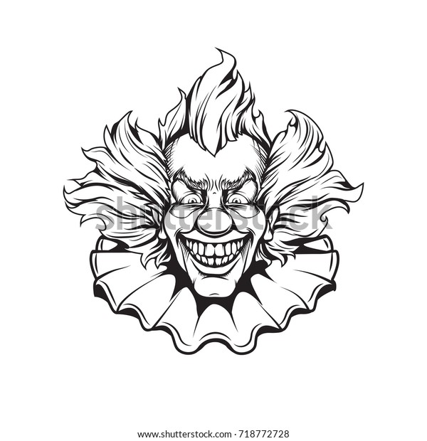 Clown adult coloring page stock illustration