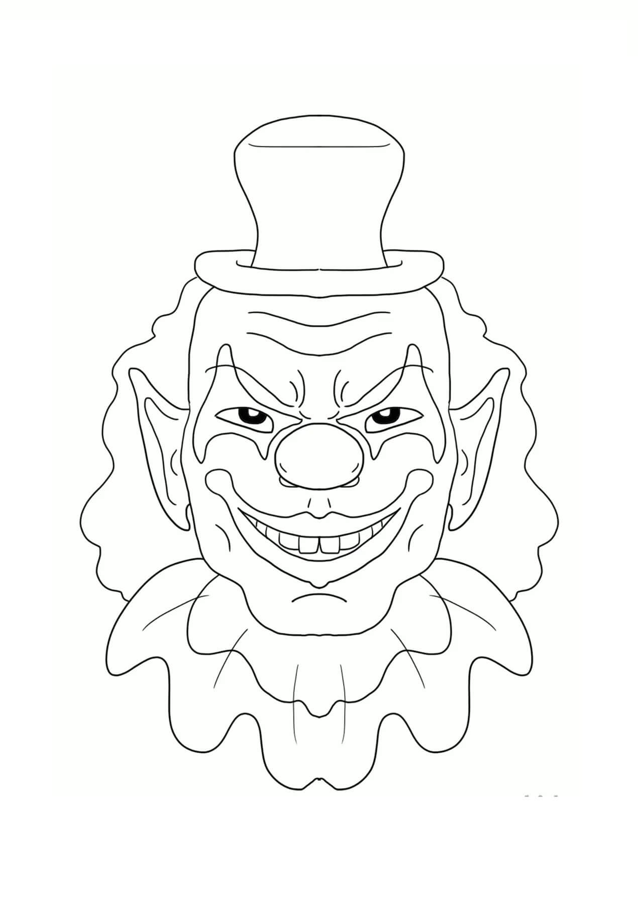 Fun evil clown coloring page