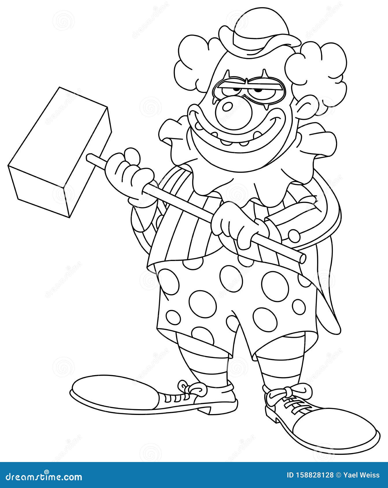 Outlined evil scary clown stock vector illustration of evil