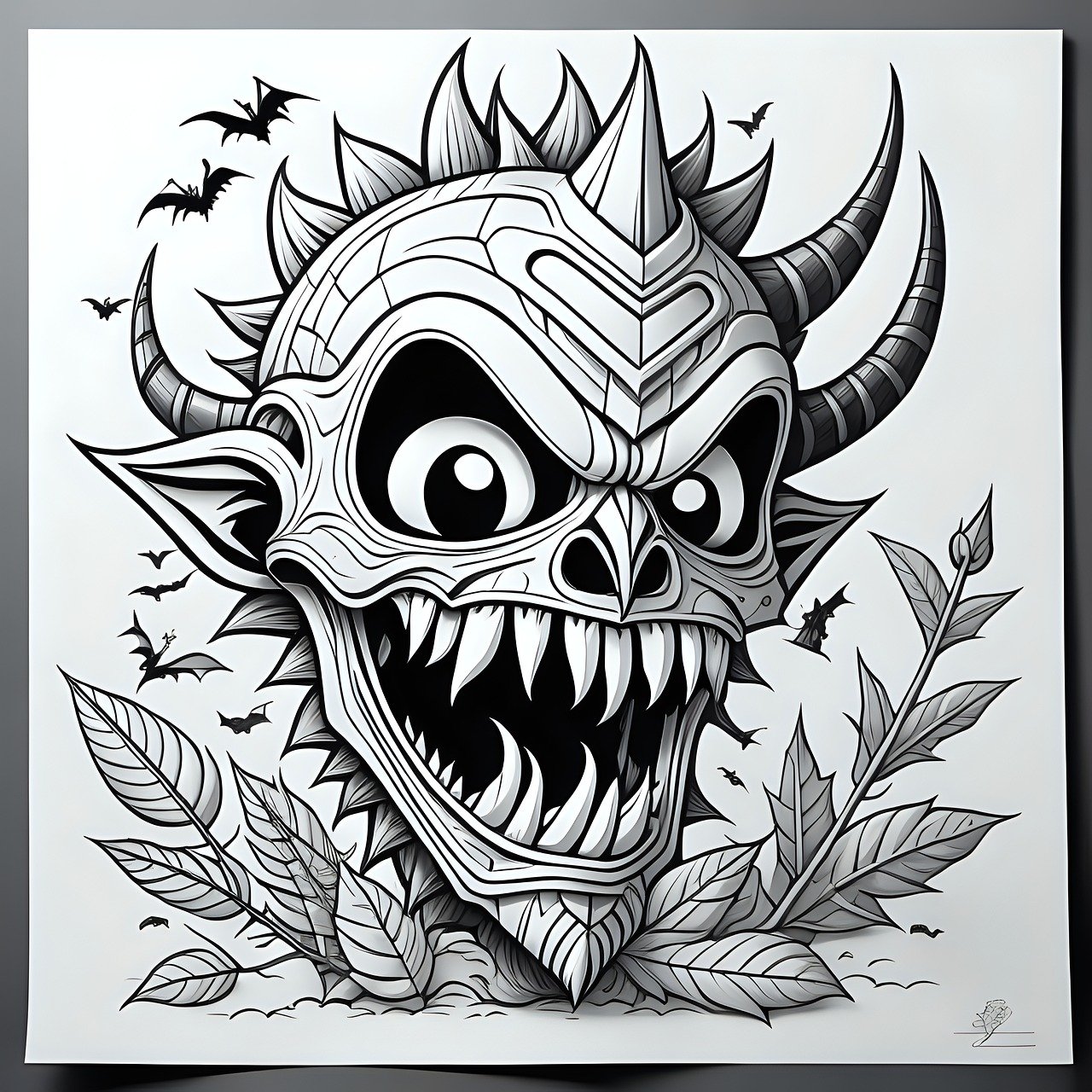 Download halloween coloring page devil royalty