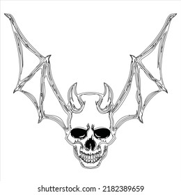 Evil head skull iron horns golden stock vector royalty free