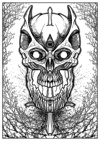 Horror mask brutal demon devil skull terrible creature dark big stock vector by dimartgraphicsgmail