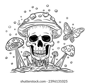 Creepy skull vector art graphics