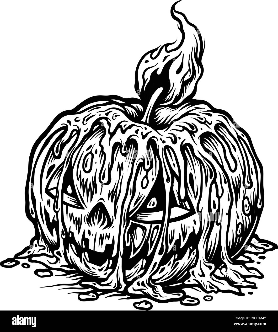 Scary pumpkins black and white stock photos images