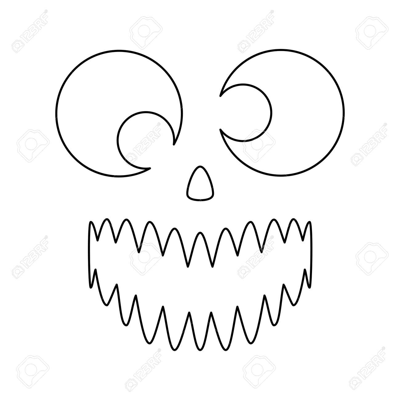 Coloring page with face of halloween for kids royalty free svg cliparts vectors and stock illustration image