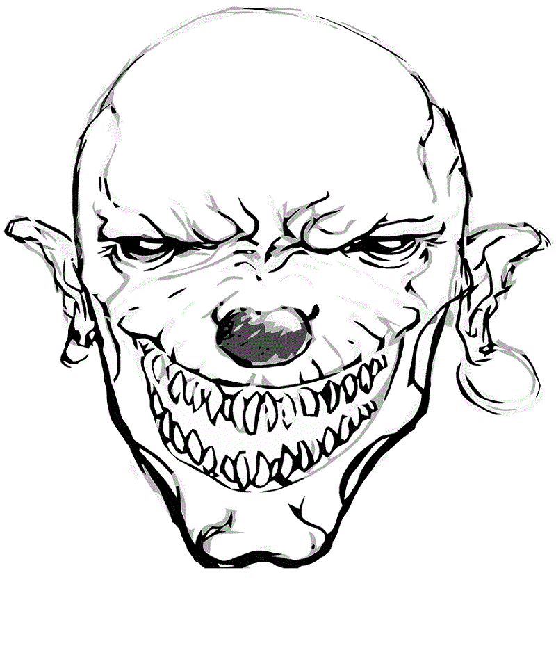 Scary clown coloring pages free educative printable scary clowns scary characters scary animals