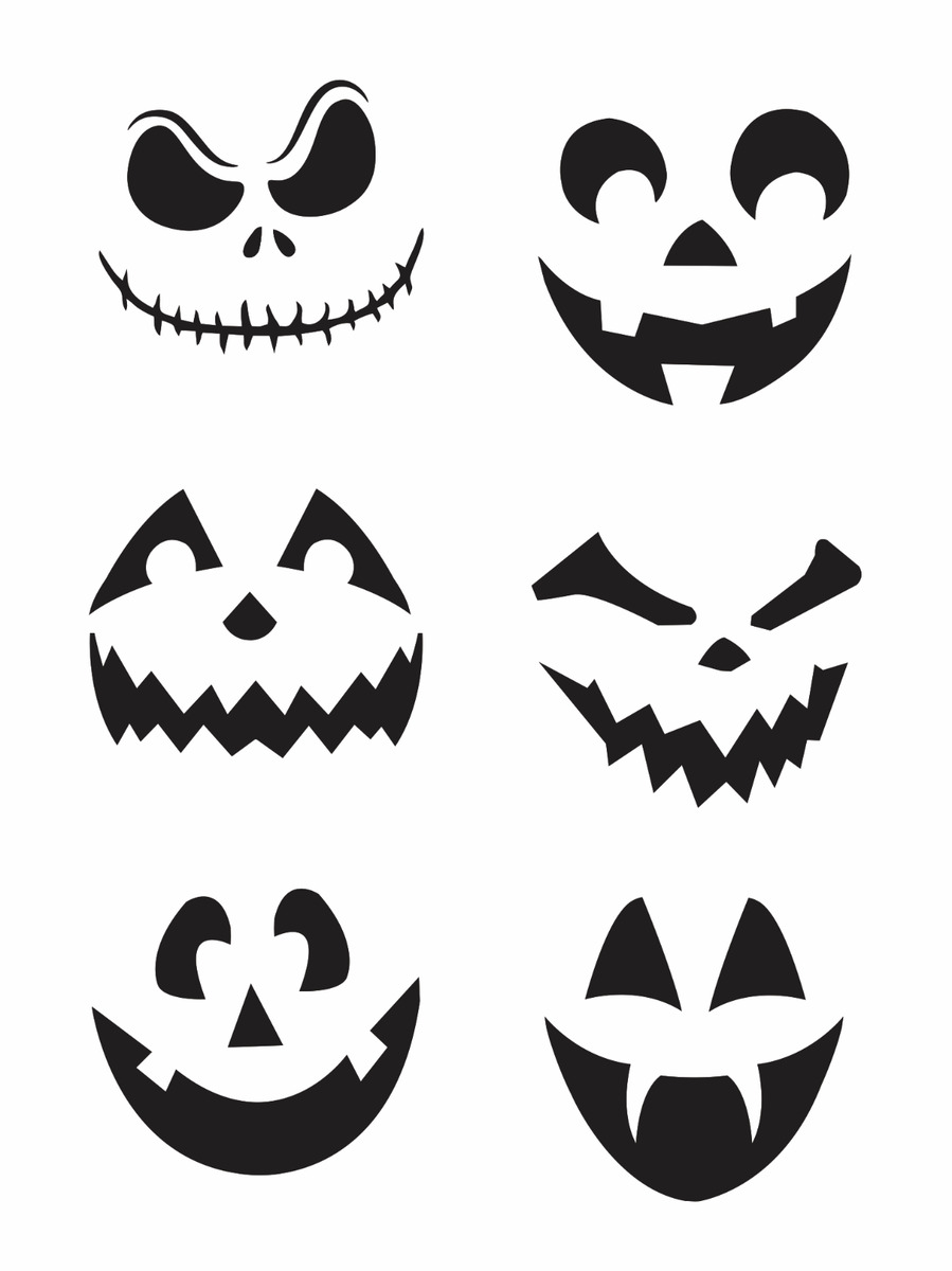Stencil easy jack faces diy halloween scary pumpkin crafts harvest fall signs