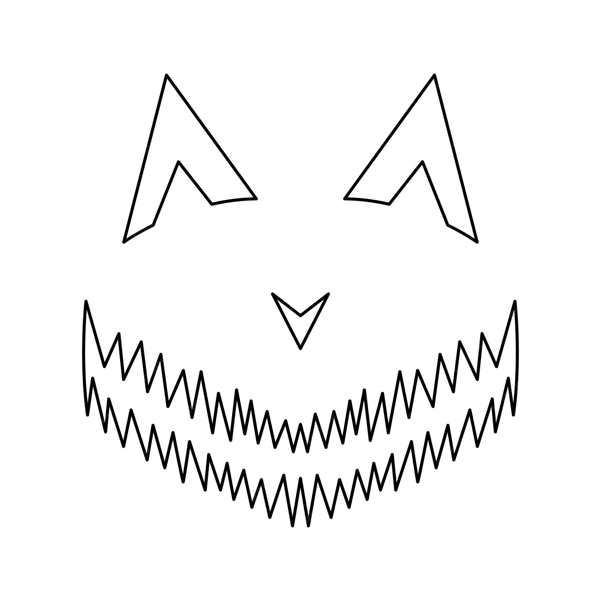 Premium vector coloring page with face of halloween for kids