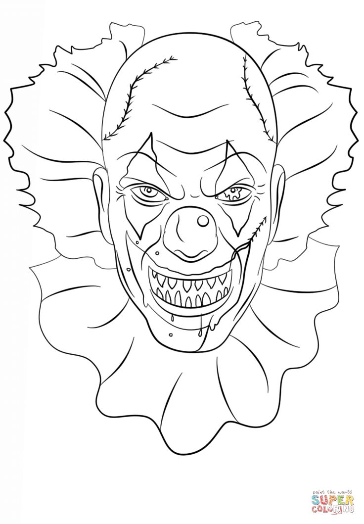 Image result for printable killer clown scary clown drawing scary drawings scary clowns