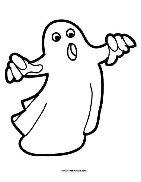 Spooky halloween ghost coloring page