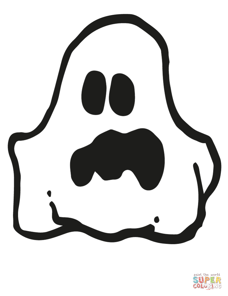 Spooky halloween ghost coloring page free printable coloring pages