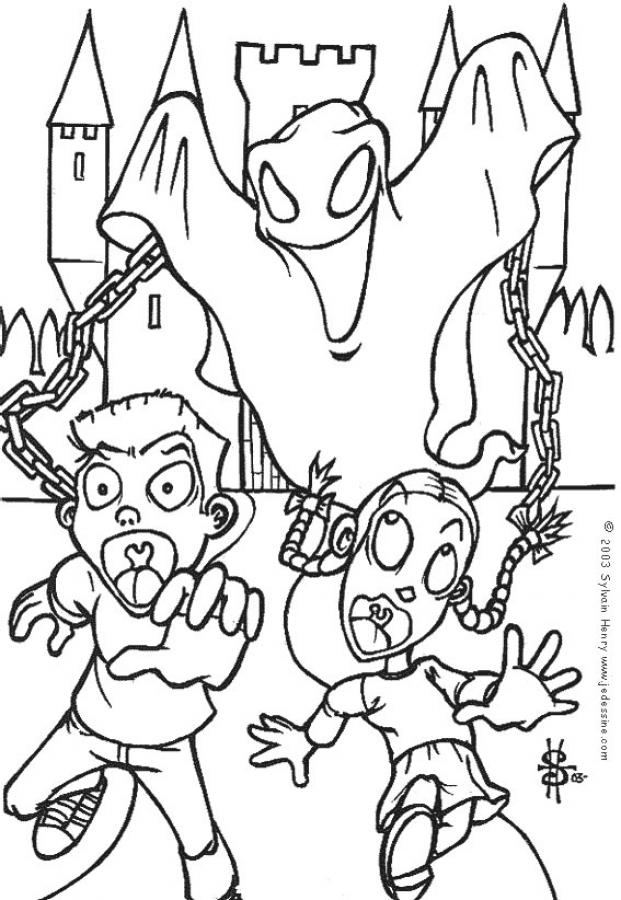 Scary ghost coloring pages