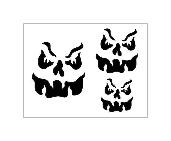 Evil ghost face stencil sizes halloween scary monster reusable sheet s