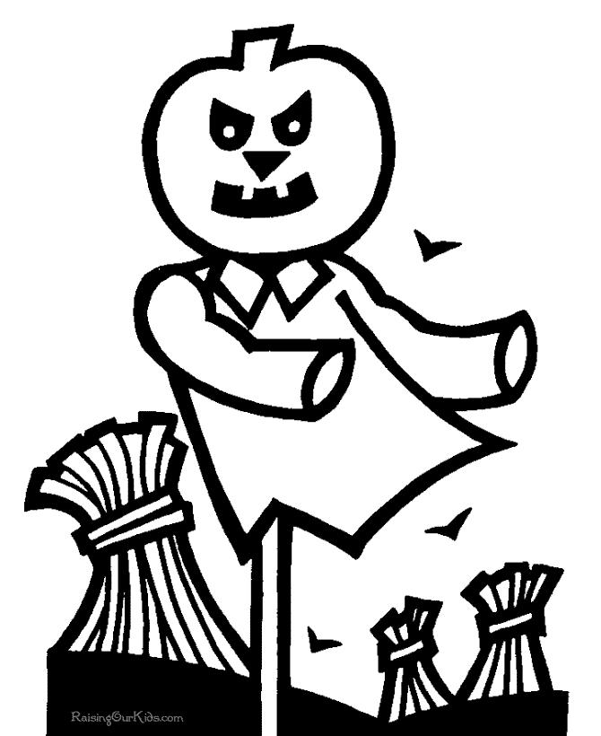 Scary halloween coloring page for kids