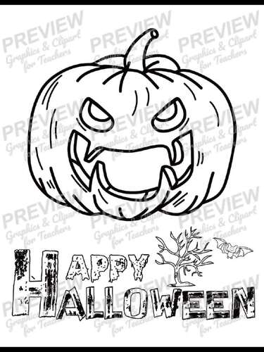 Halloween coloring pages fun holiday activity clipart for teachers