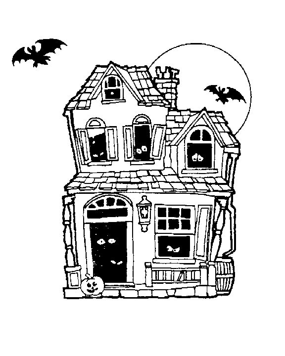 Clip art of a black and white picture of a two story old haunted house creepy eyes are peering out of tâ haunted house halloween news halloween haunted houses