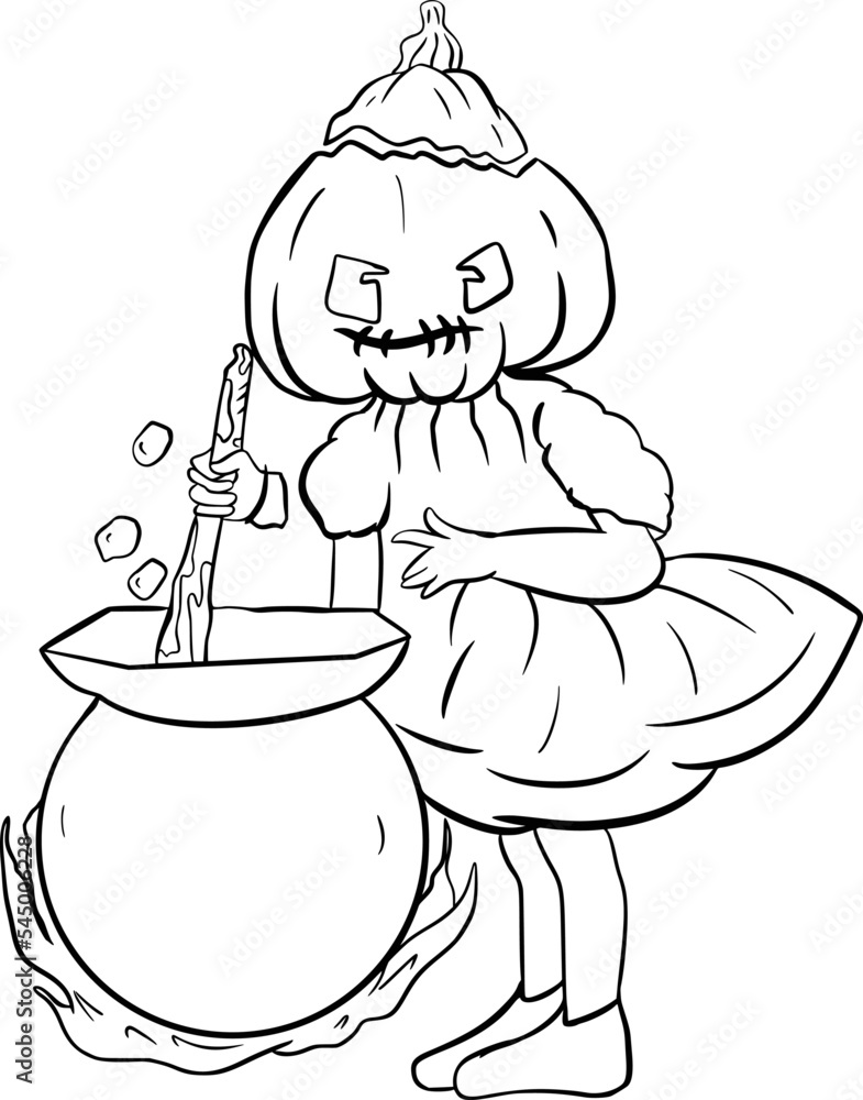 Fun scary halloween coloring pages coustumes vector