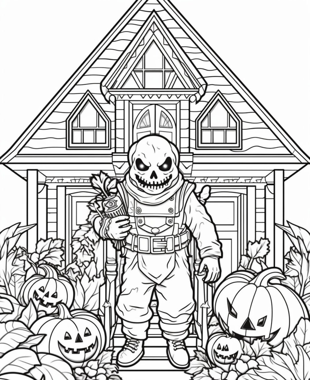 Eerie escapes haunted house coloring pages for spooky creativity