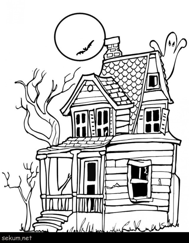 Discover the magic of haunted house coloring pages