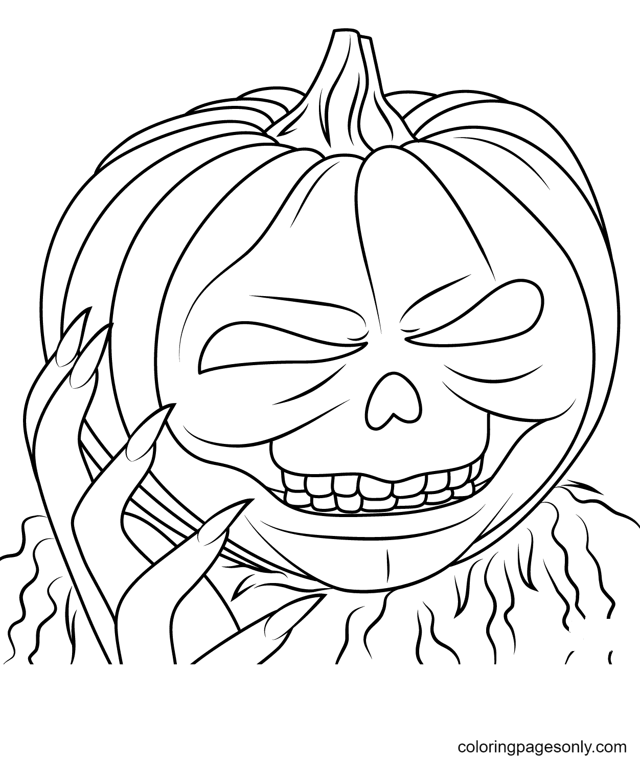 Jack o lantern coloring pages printable for free download