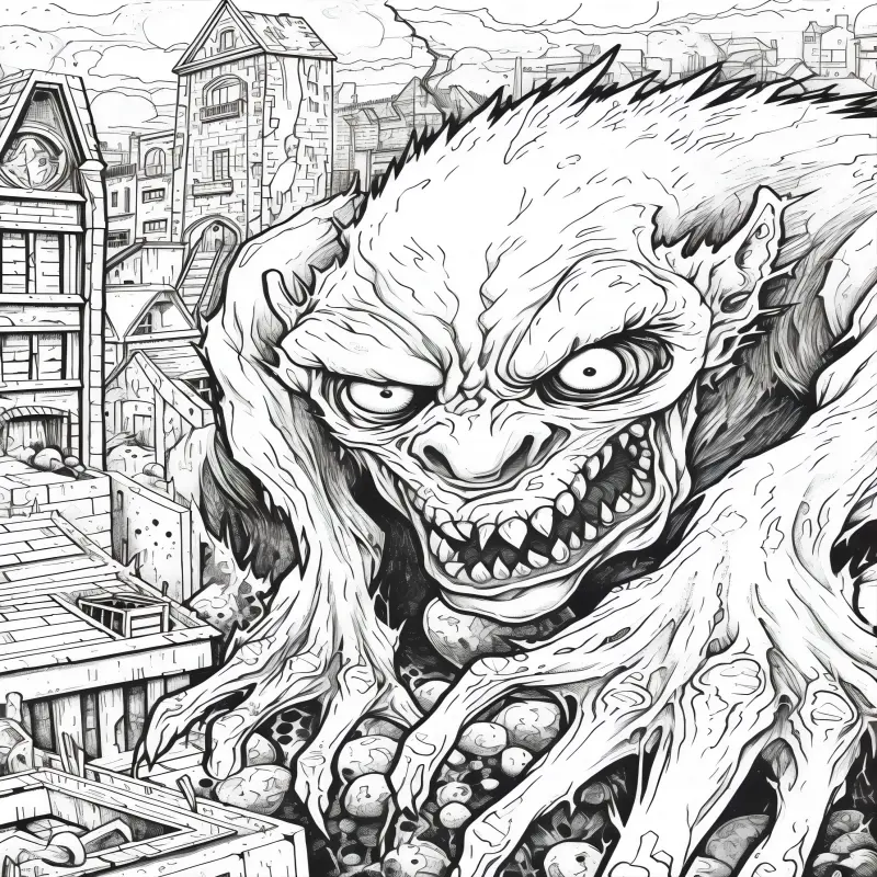 Monster theme coloring book for adults coloring book for