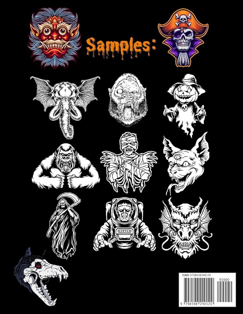 Scary monster loring book horror louring book for adults black background pages with angry animals spooky zombies creepy freaks etc to lor olest gift for men women teens