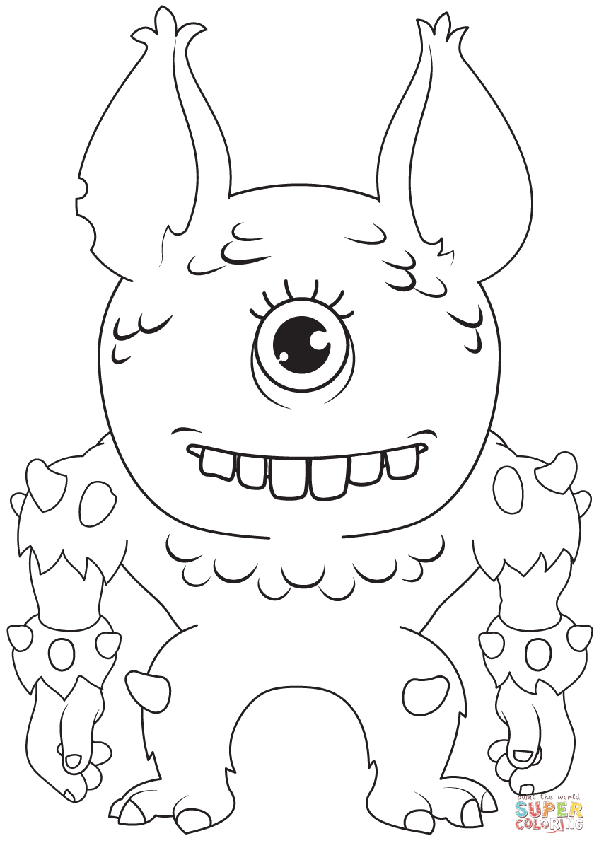 Cute monster coloring page free printable coloring pages