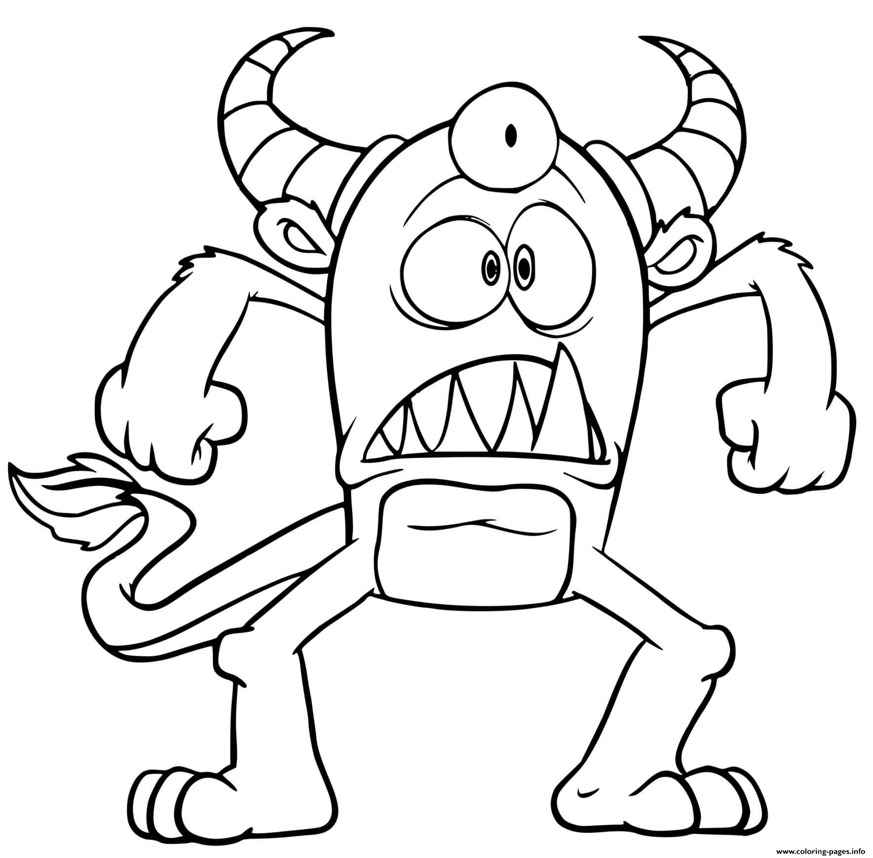 Scary monster coloring page printable