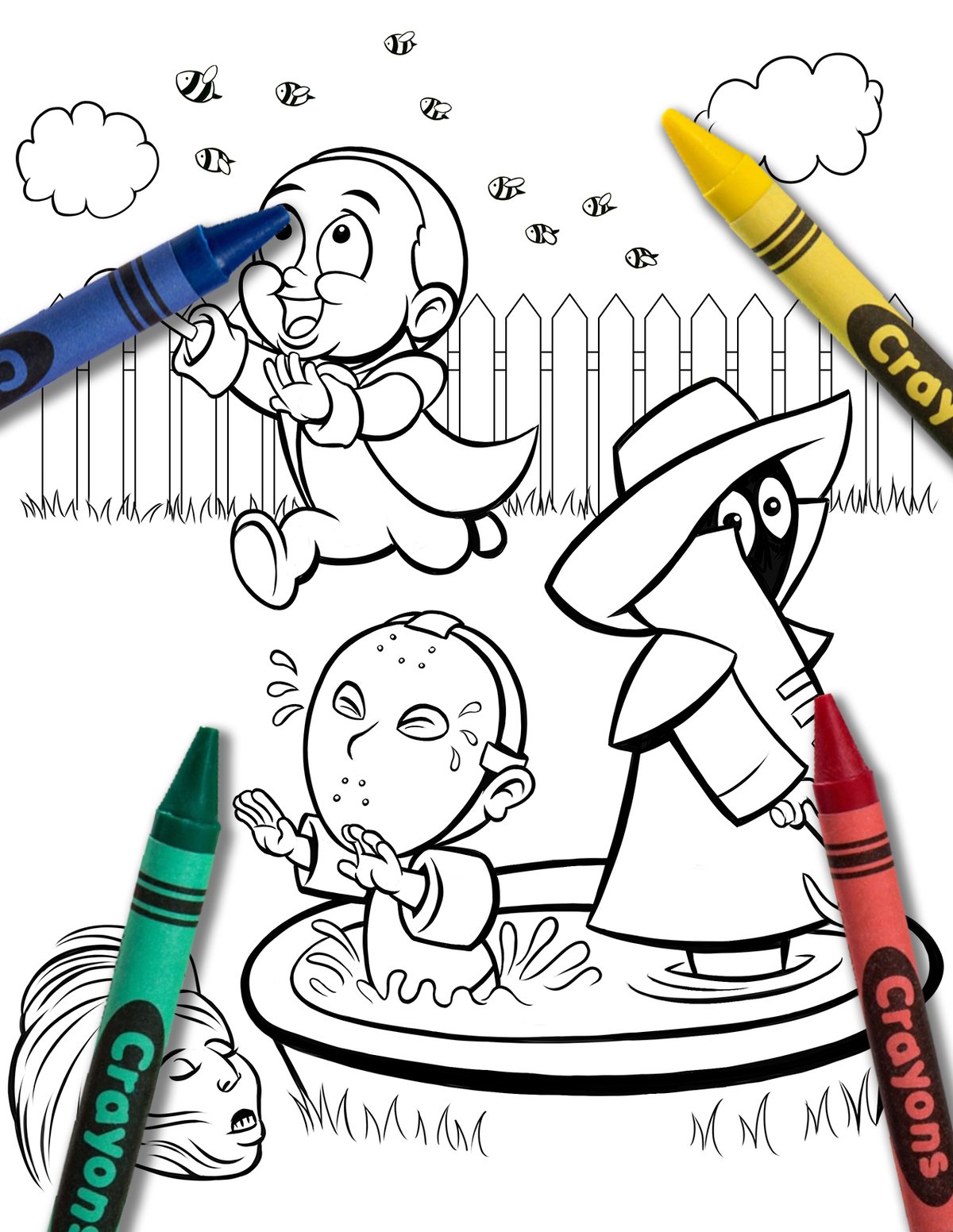 Horror babies coloring book