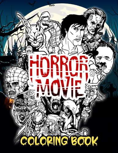 Horror movie coloring book scary creatures and creepy murders killer from the most famous horror movie by amor baptista