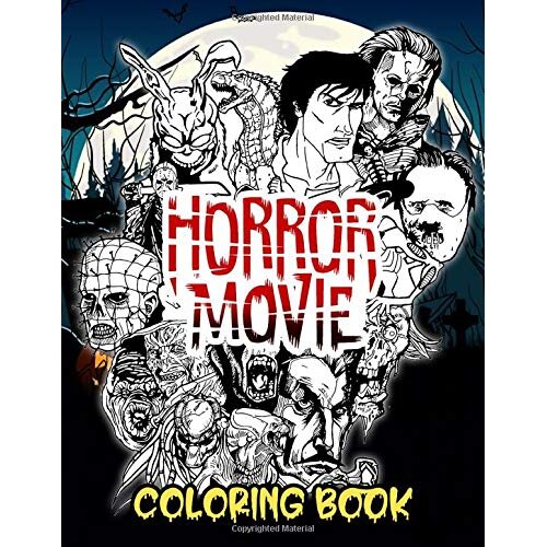 Horror movie coloring book creatures training meditation creative on