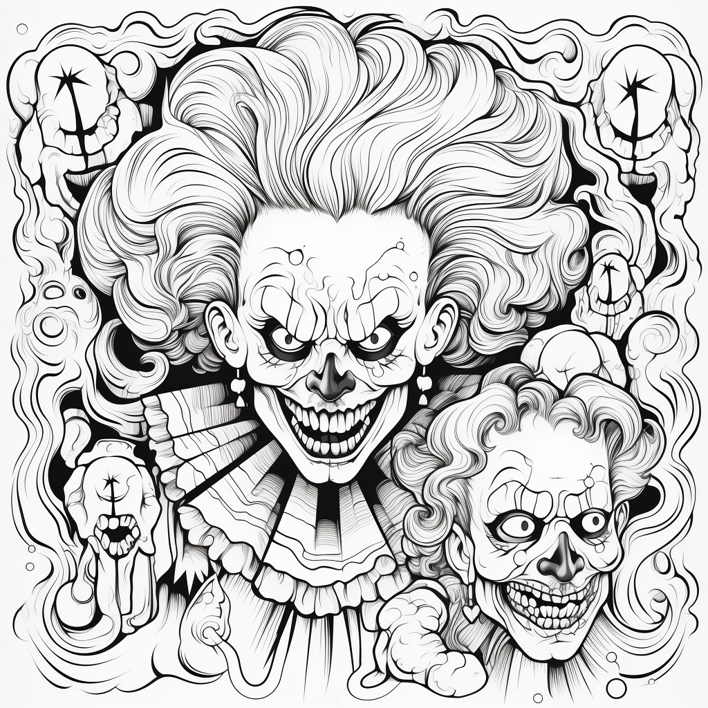 Coloring pages scary clowns