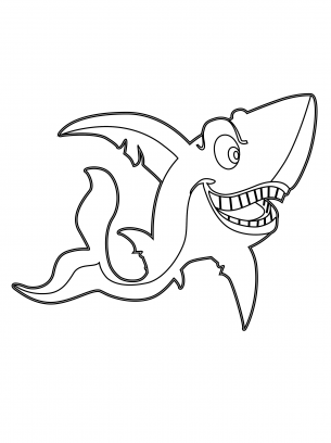 Scary shark coloring sheet