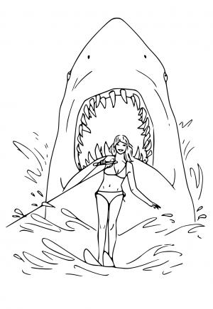Free printable shark coloring pages for adults and kids