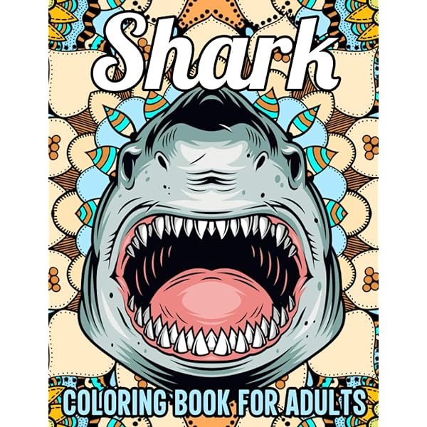 Shark coloring book for adults stress
