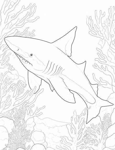 Page printable shark coloring book images