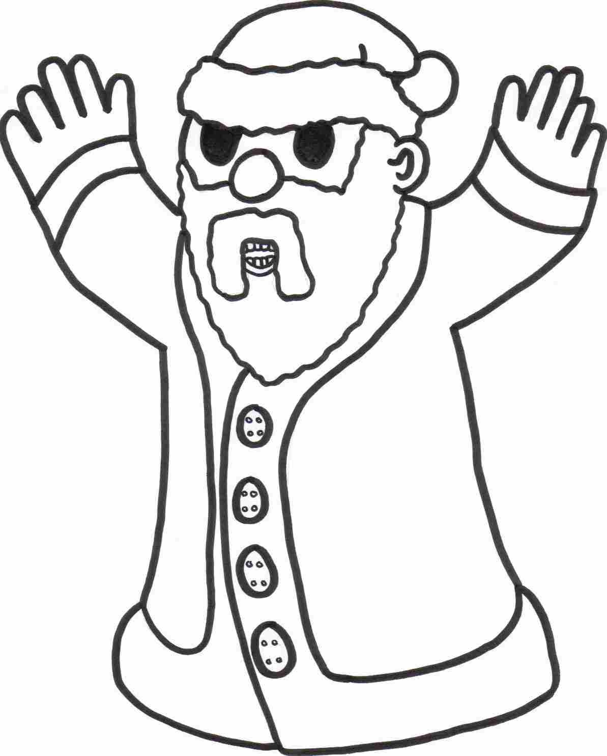 Printable scary santa coloring sheet