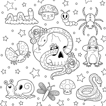 The creepy cute goth loring book pretty scary loring pages for year