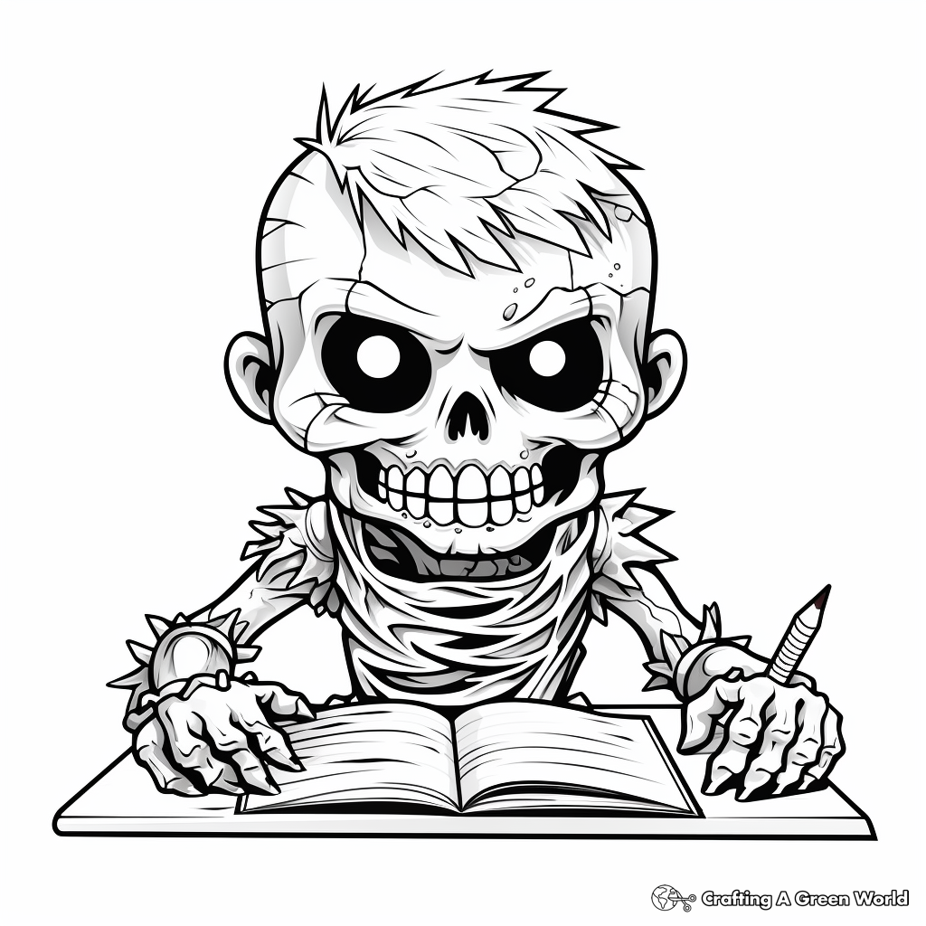 Horror book coloring pages
