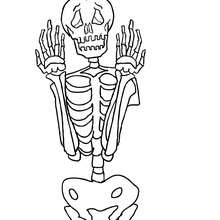 Human bones under death spell coloring pages