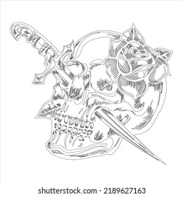 Horror skull coloring book page kids åºåçéåïå ççï