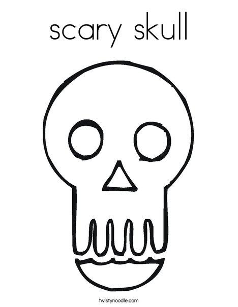 Scary skull coloring page