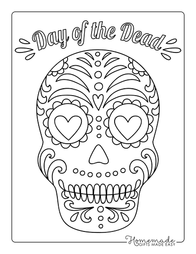 Sugar skull coloring pages for day of the dead