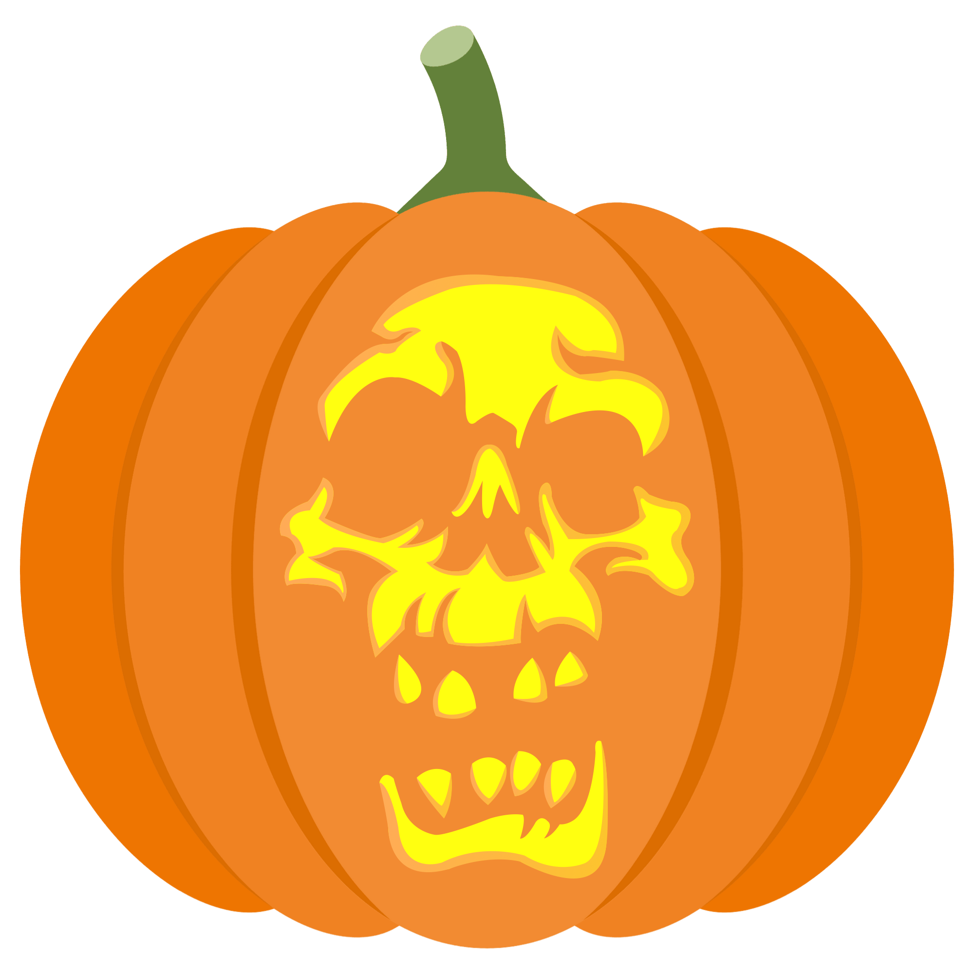 Scary skull pumpkin stencil free printable papercraft templates