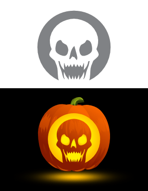 Free printable skull pumpkin stencils page