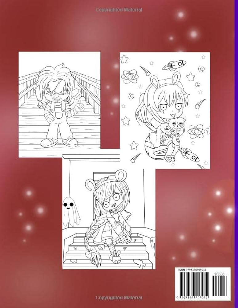 Chibi horror coloring book cute and creepy coloring pages with scary kawaii characters coloring books firebird books