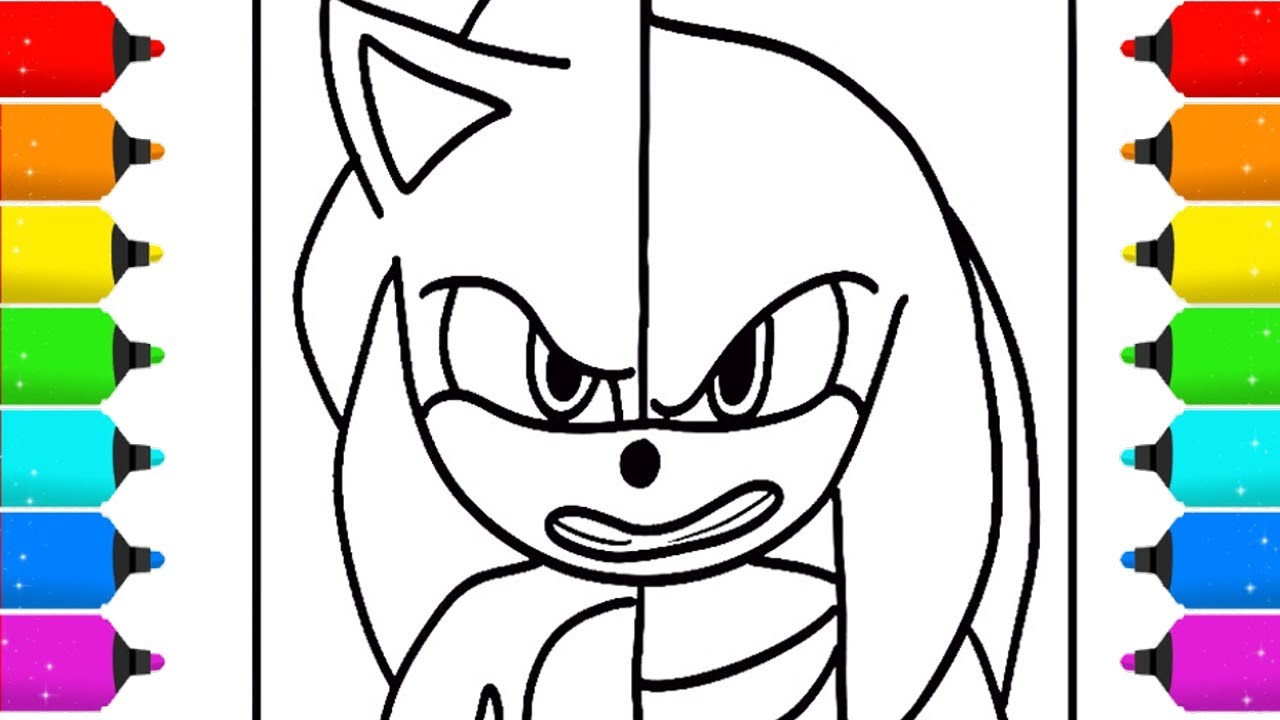 Sonic knuckles in one face coloring page sonic coloring pages
