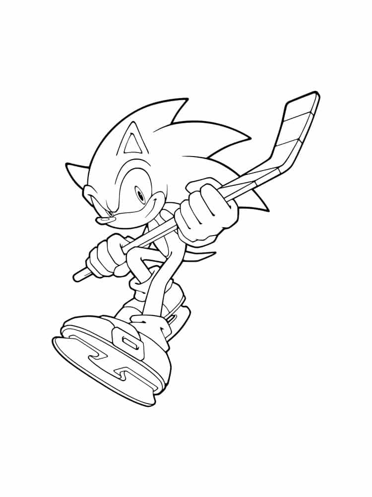 Sonic with a putter coloring page