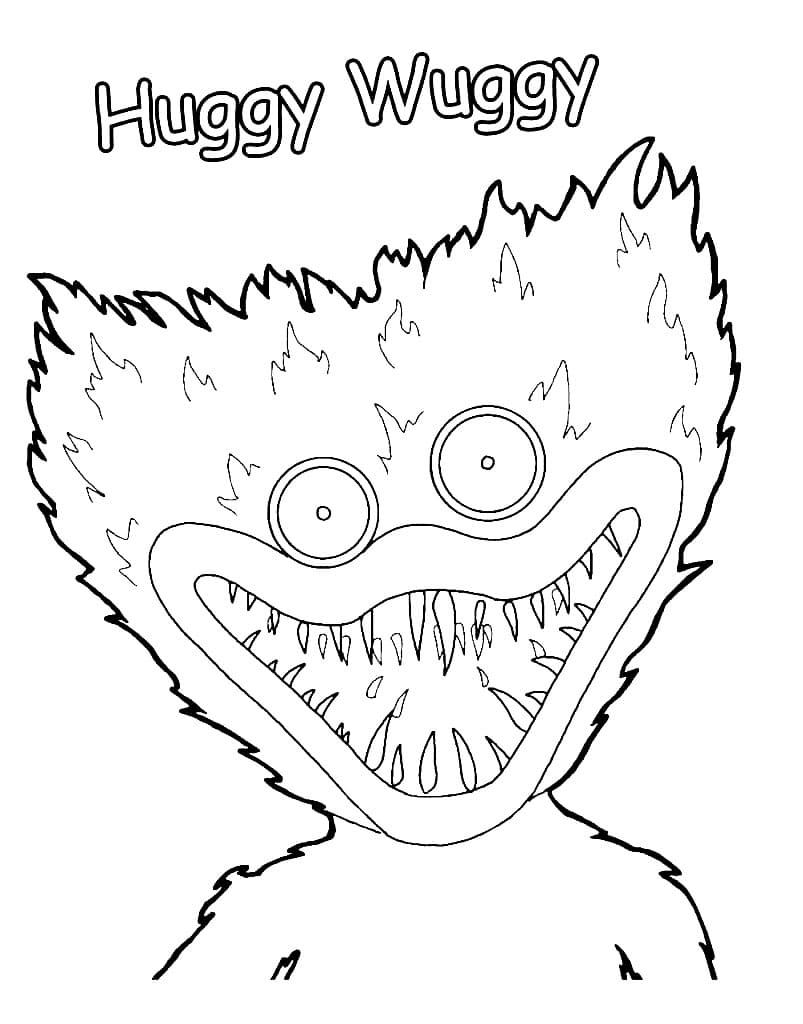 Creepy huggy wuggy coloring page